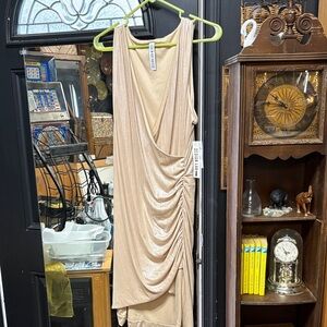 Design Lab Lord & Taylor Metallic Beige Dress
